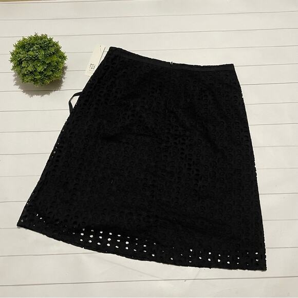 Apt. 9 NWT Black Eyelet Lace Aline Knee Length Skirt Women’s Size 8 - Picture 6 of 10